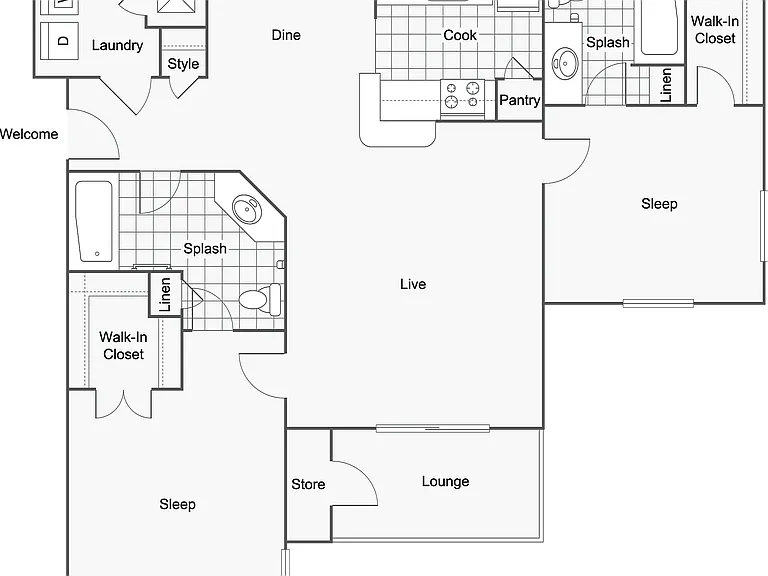 Burlington Lura | 2-Bedroom Floorplan Burlington Lura | 2-Bedroom Floorplan