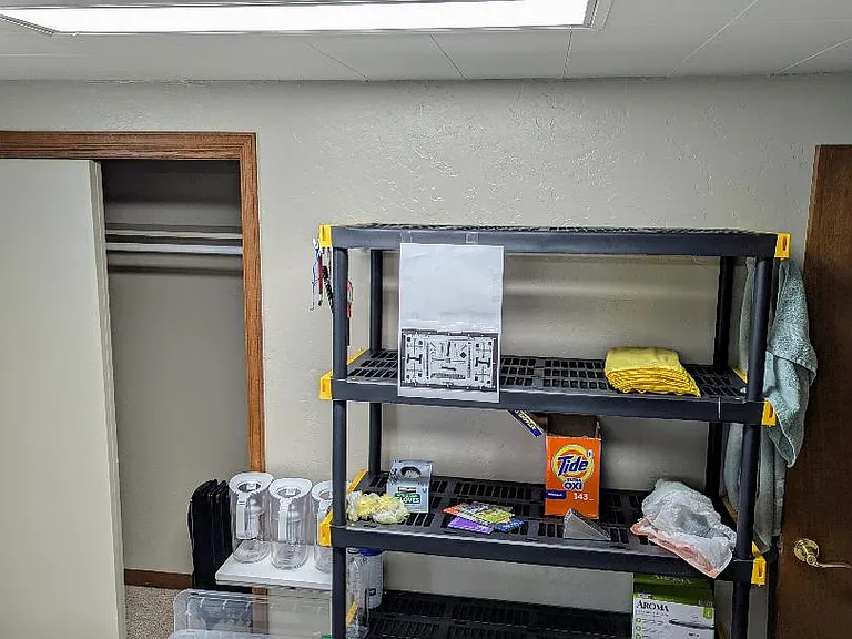 Clothes closet on the left