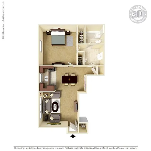 Floor plan 1 Bedroom 1 Bath