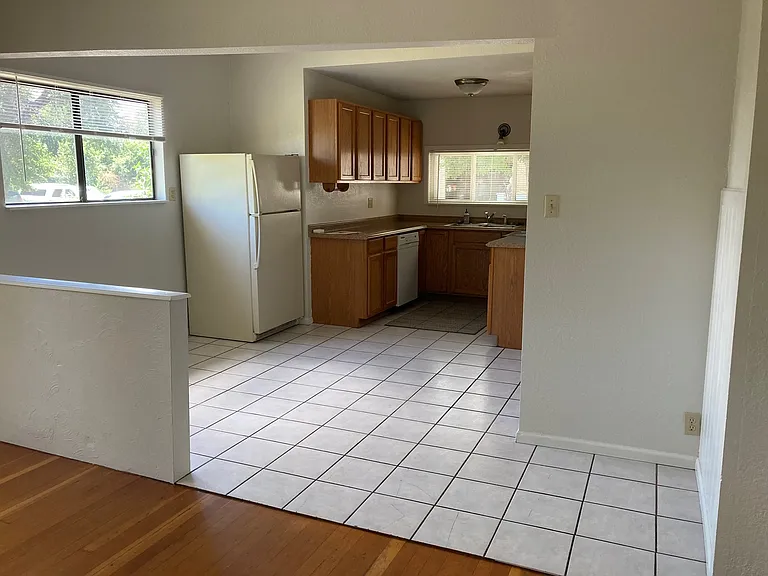Very spacious kitchen area.
