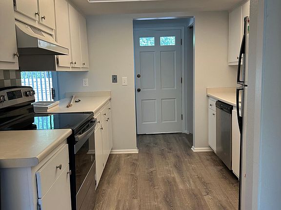 Galley kitchen and back door