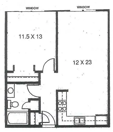 Floor plan 1 Bedroom/1 Bathroom