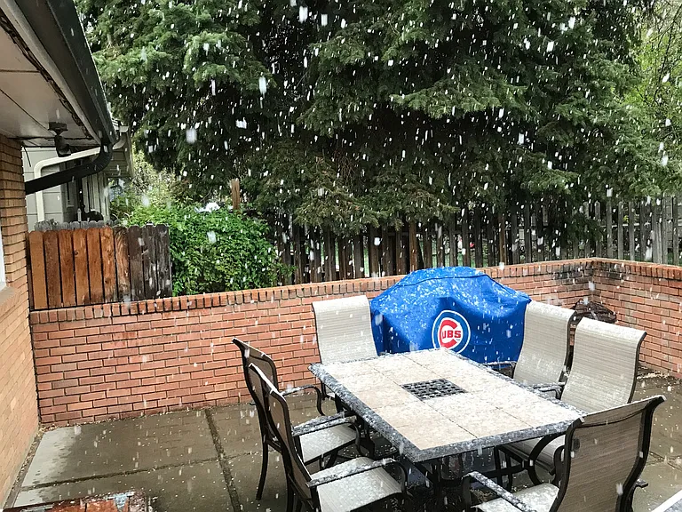 Back patio in the snow