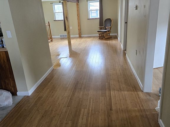 Dining room looking into living room.