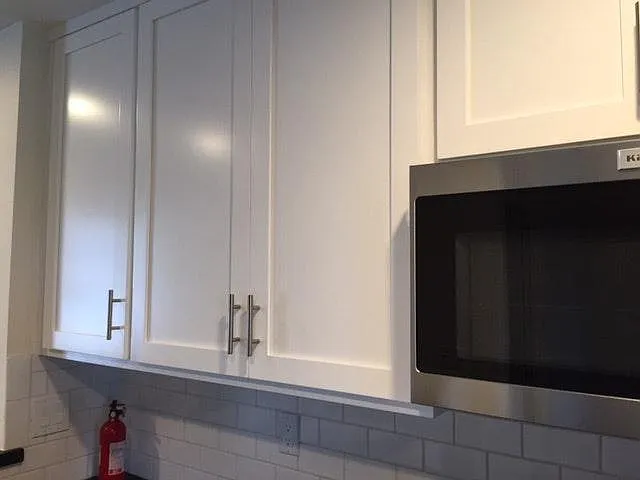 Kitchen cabinetry, new microwave