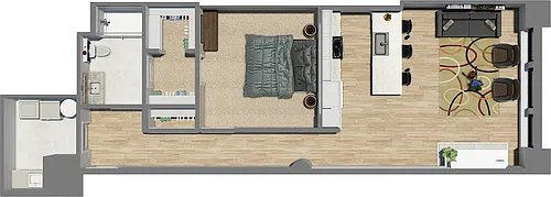 Floor plan Suite Style 09 - 1 Bedroom 1 Bath