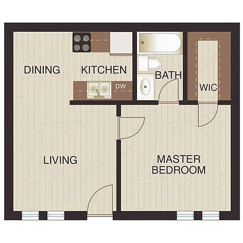 Floor plan One Bed
