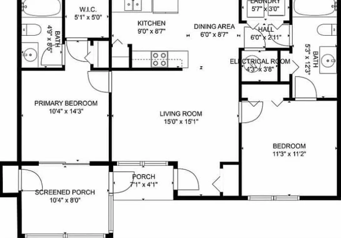 2 bed, 833 sqft, $1,500 — Photo 1