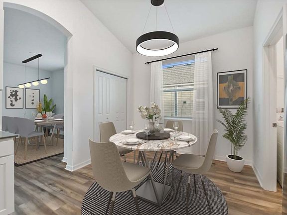 Sweetwater new construction home plan interior cafe dining area at Lanier Acres in Zephyrhills, Fl b