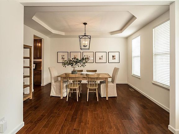 The Dining Room is accented with a beautiful tray ceiling.