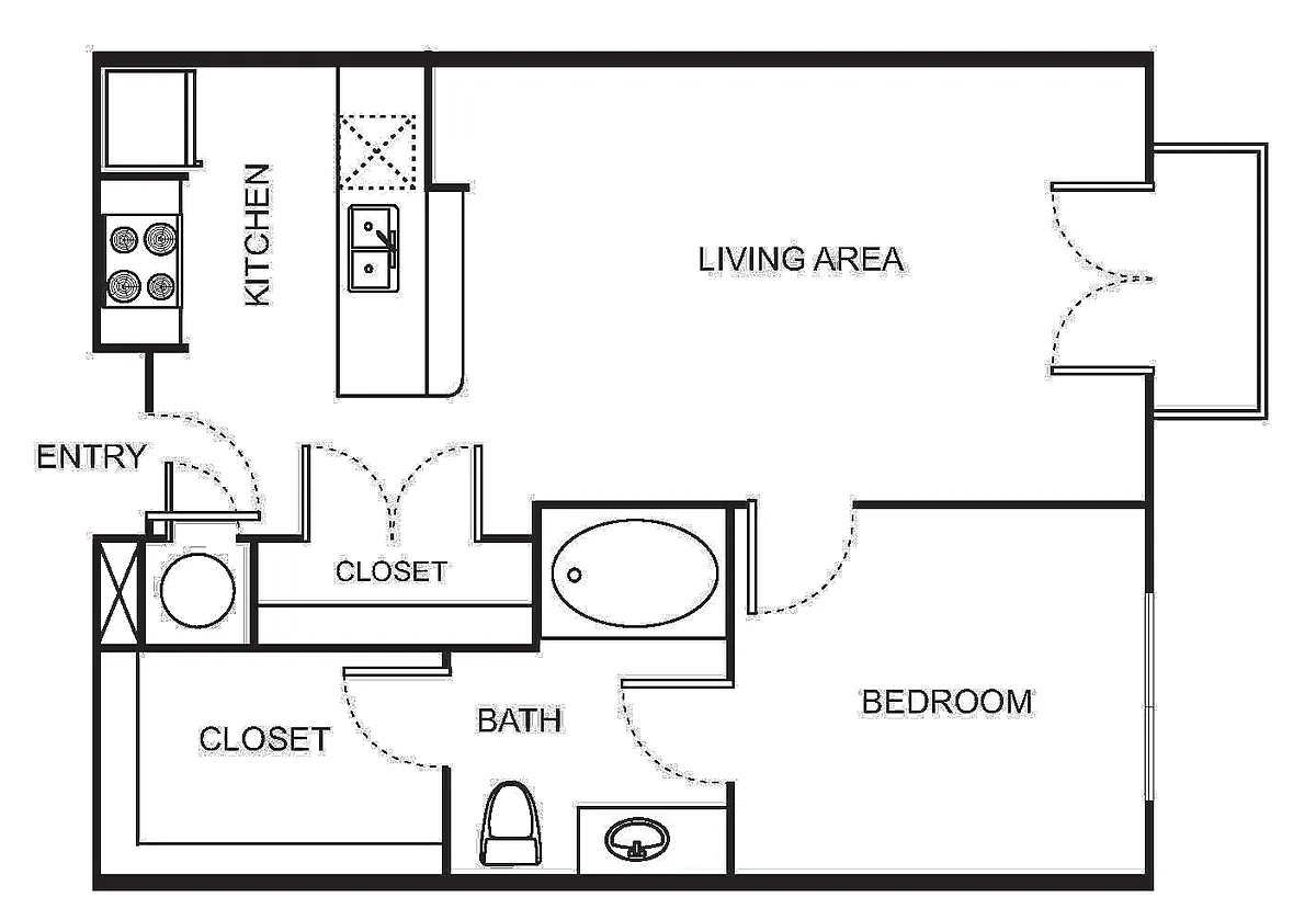 Floor plan A One Bedroom