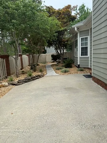 Newly landscaped backyard