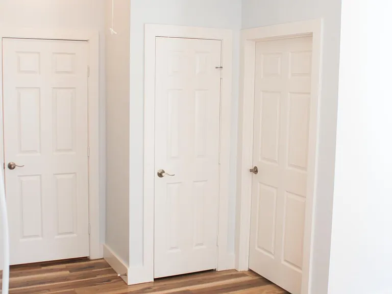 Bathroom, Hall Closet, and Bedroom doors (in that order).
