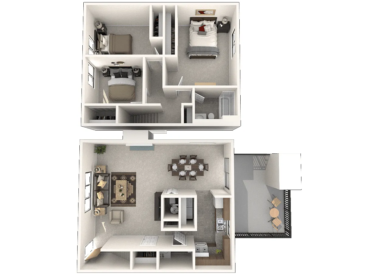 Floor plan 3 Bedroom Townhome