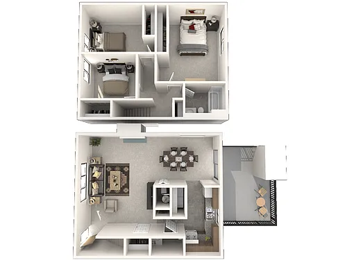 Floor plan 3 Bedroom Townhome