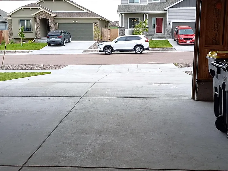 Looking SW, out the garage across the street