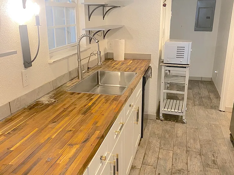 Butcher board is large kitchen counter