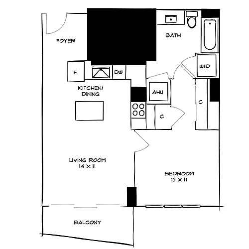 Floor plan The Gardens 1M