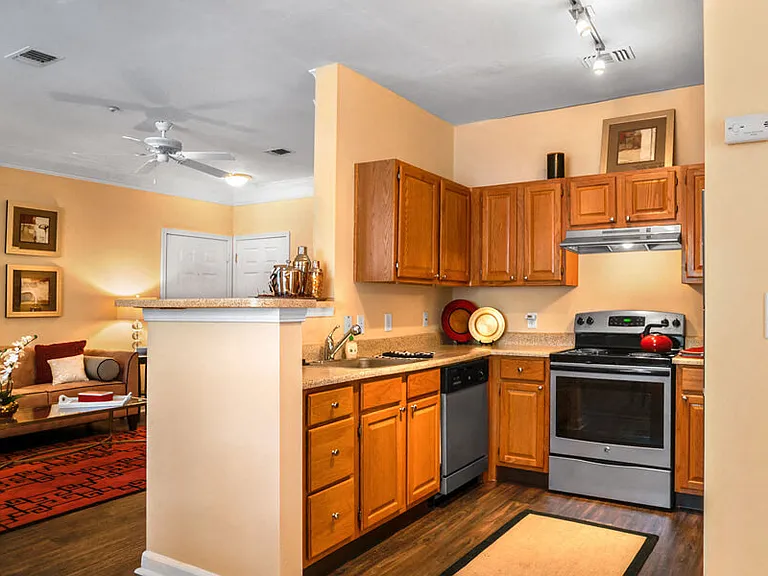 Kitchen with silver appliances