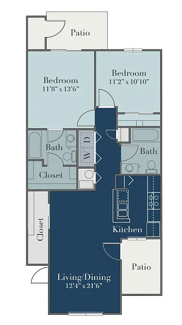 Floor plan 2Bed/2Bath Dn Mkt