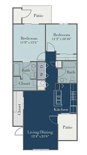 Floor plan 2Bed/2Bath Dn Mkt