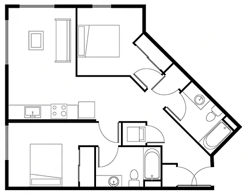 Floor plan 2 Bed B