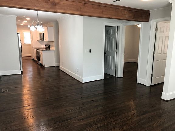 View from main living area into kitchen