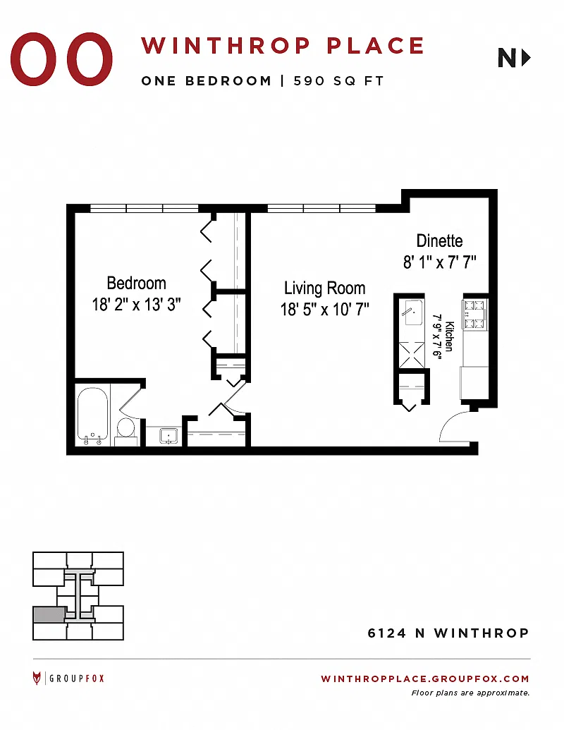 Floor plan One Bedroom