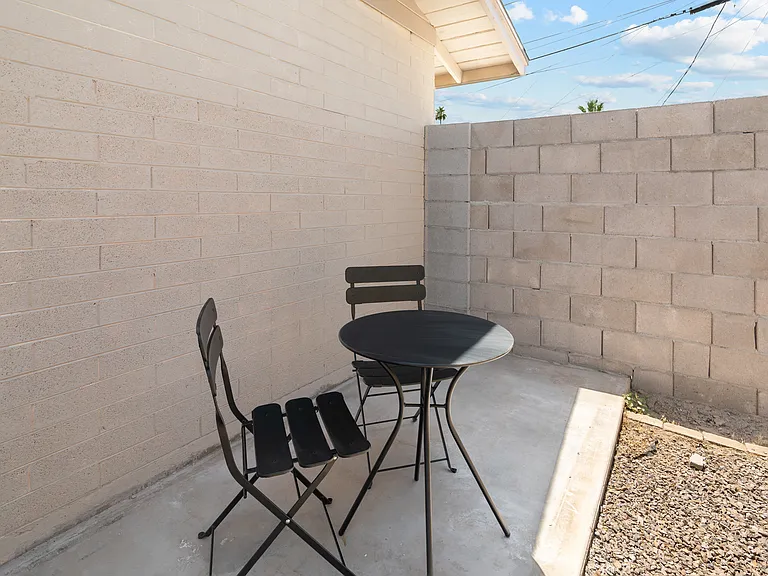 second patio area on side of house