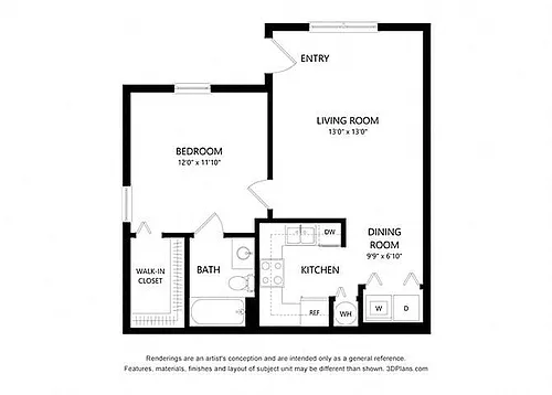 Floor plan One Bedroom