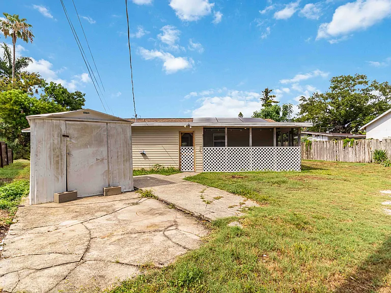 Back yard w/ shed