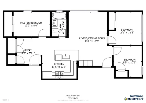 Floor plan Three Bedroom