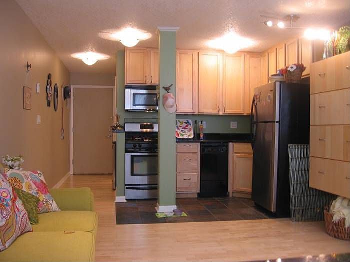 view of kitchen and entra