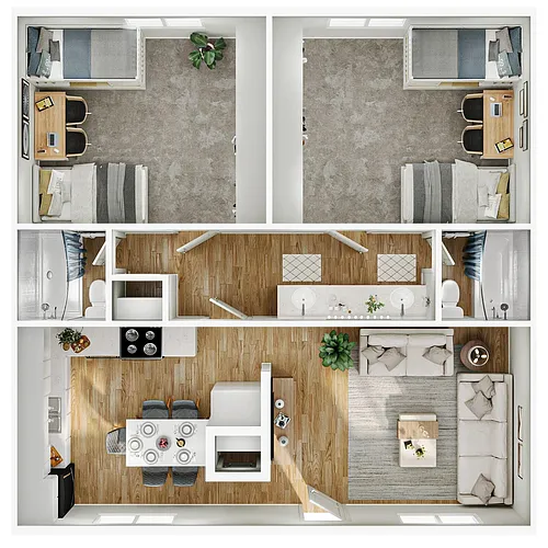 Floor plan Upgraded 6 Person 2x2