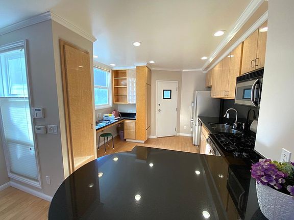 custom built in office and kitchen