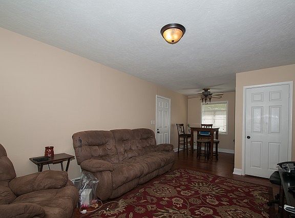 Kitchen with updated counters, fresh paint.