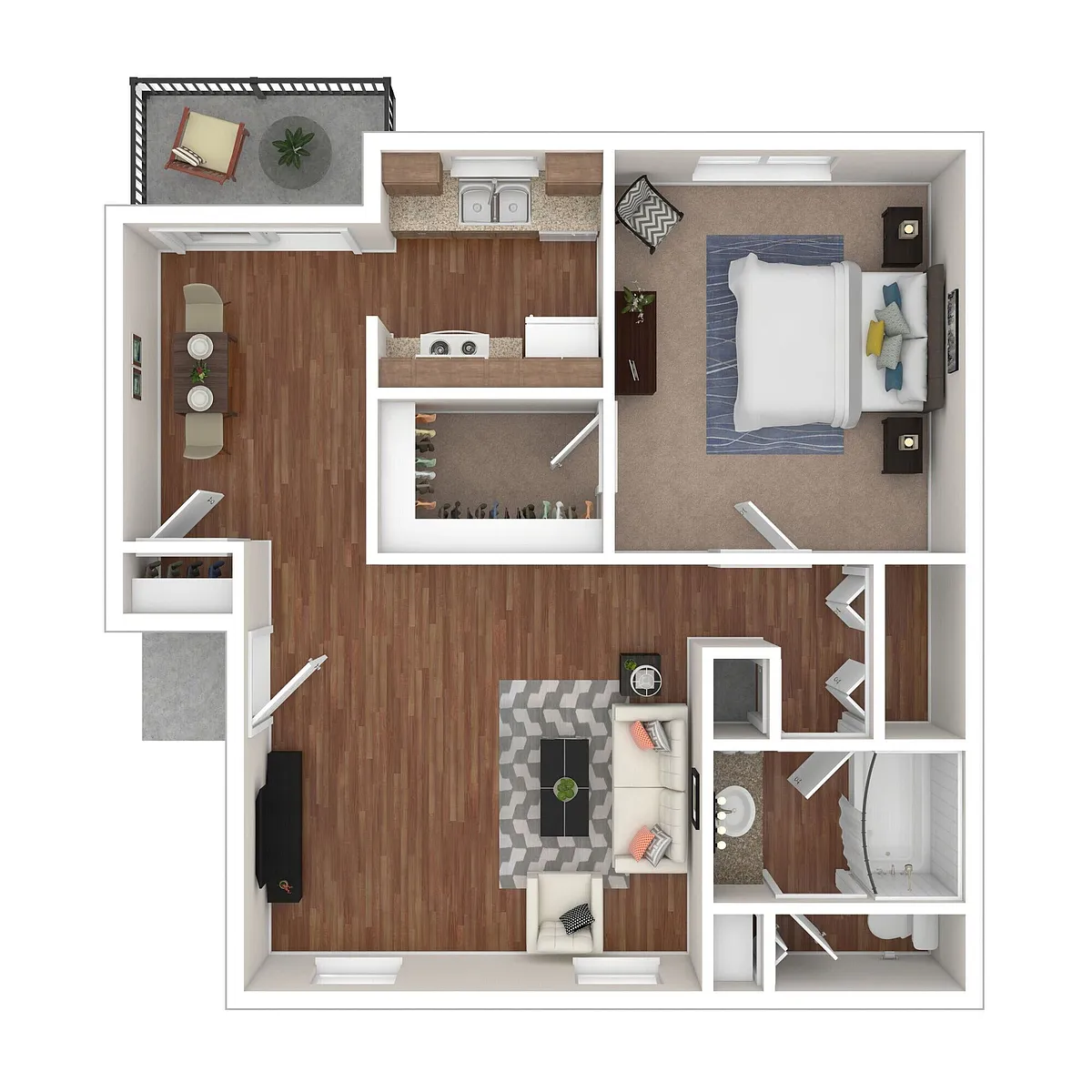 Floor plan One Bedroom One Bath