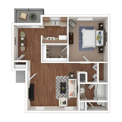 Floor plan One Bedroom One Bath