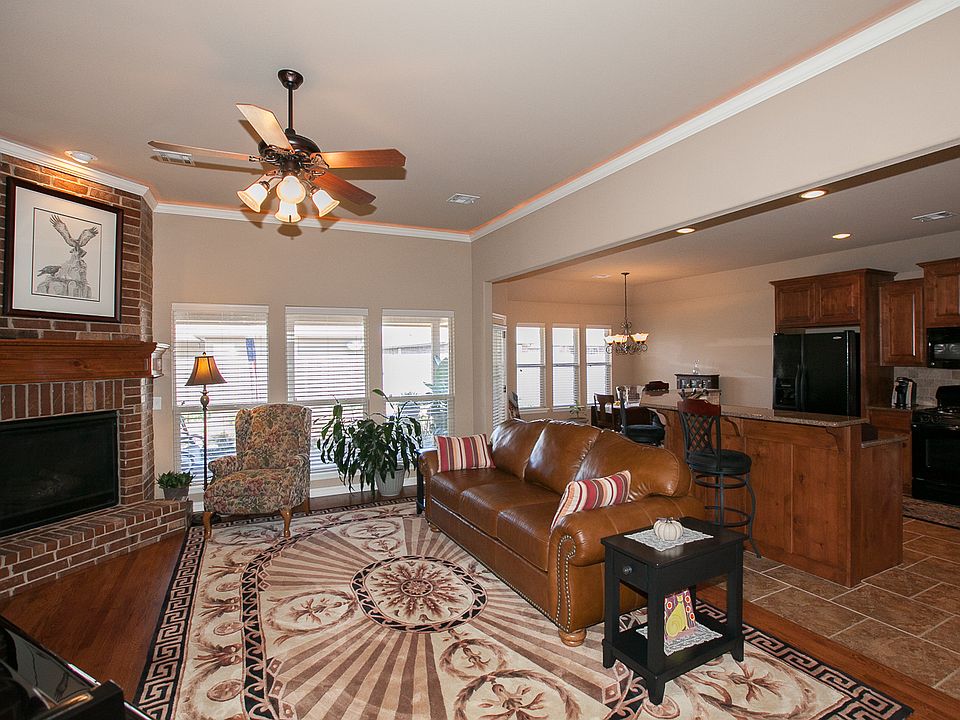 Large open concept living, kitchen, dining.