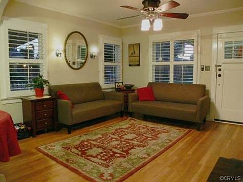 Living room and front door entrance.