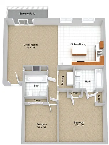 Floor plan Two Bedroom