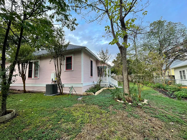 The east side of yard.