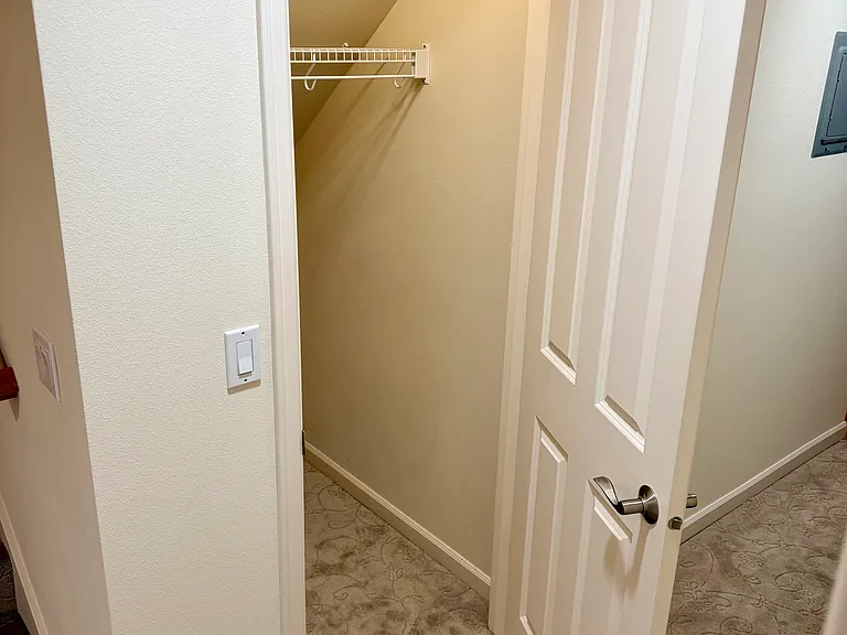 hallway closet under stairs