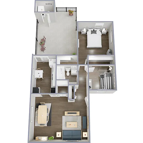 Floor plan 2 Bed 1 Bath