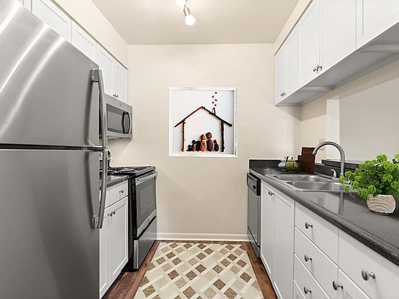 Stainless Steel Appliances and Gooseneck Sink Faucet