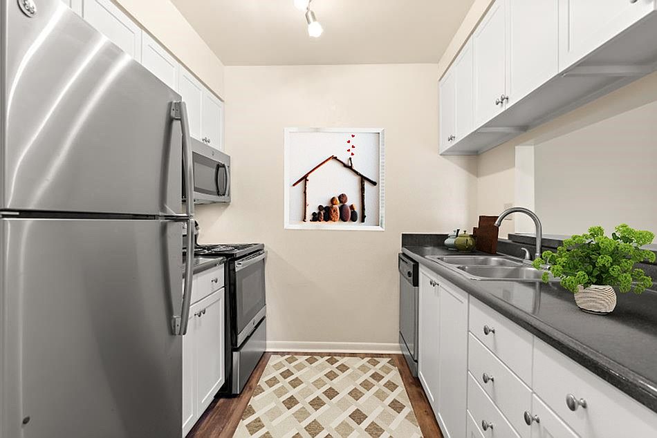 Stainless Steel Appliances and Gooseneck Sink Faucet