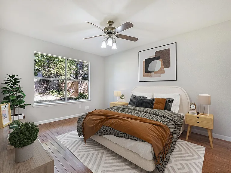 Bedroom 6. This image shows a virtually furnished space. Bedrooms come unfurnished.