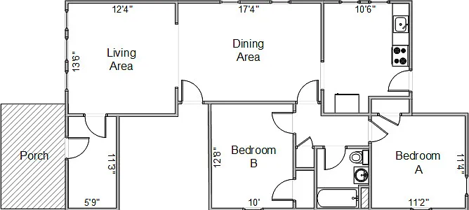 2 bed, 1.0 bath, 1300 sqft, $1,810 — Photo 3