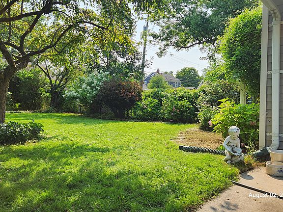 Private fenced in backyard