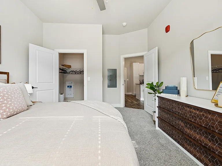 model bedroom with closet